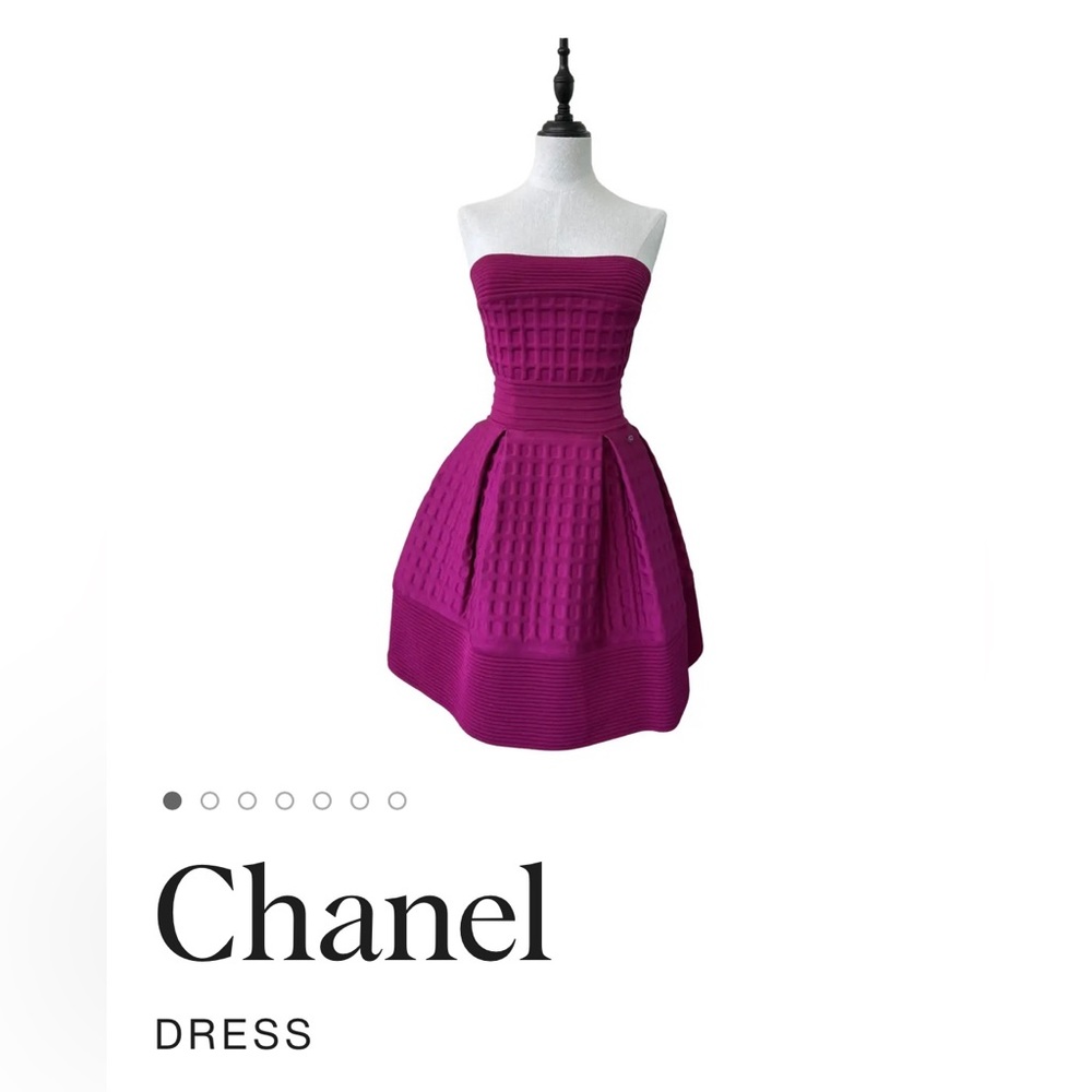 CHANEL RED DRESS 38 size bust 32” waist 26”